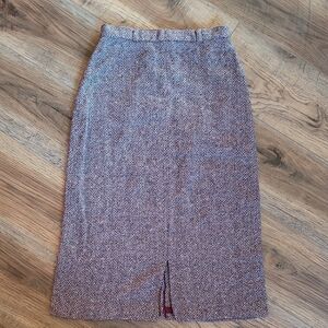 Vintage Brooks Additions Elegant Pencil Skirt, Size 9, Brown, Black, & Cream